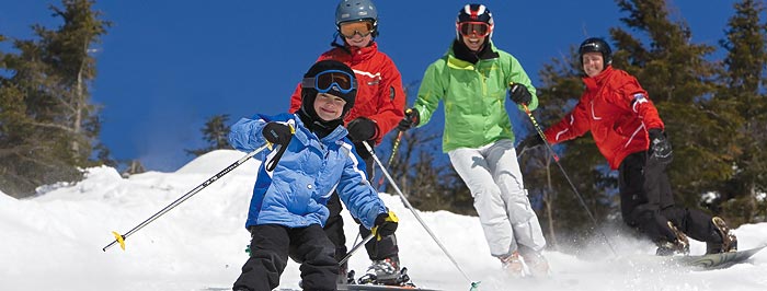 Family skiing